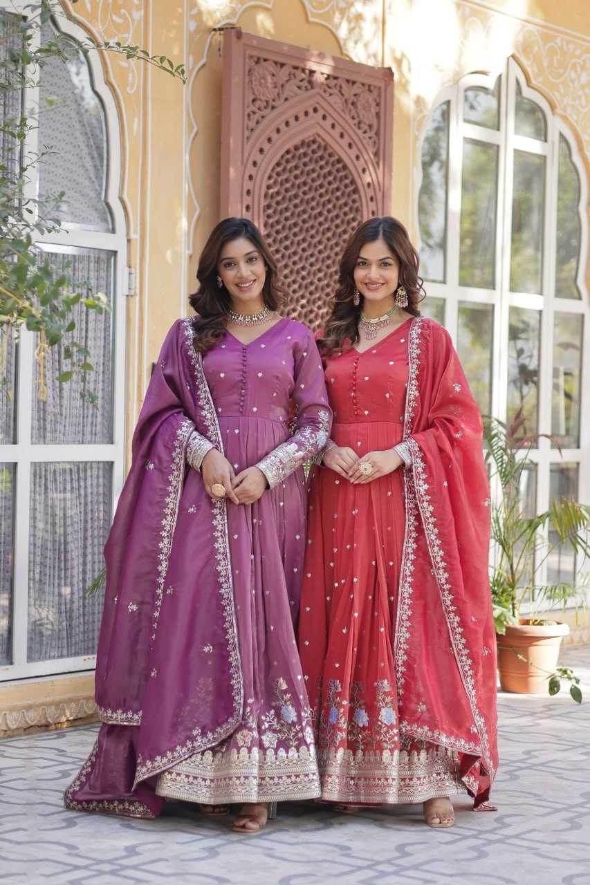 Embroidery Anarkali Long Gown - MYLUXURY LANE ENTERPRISE